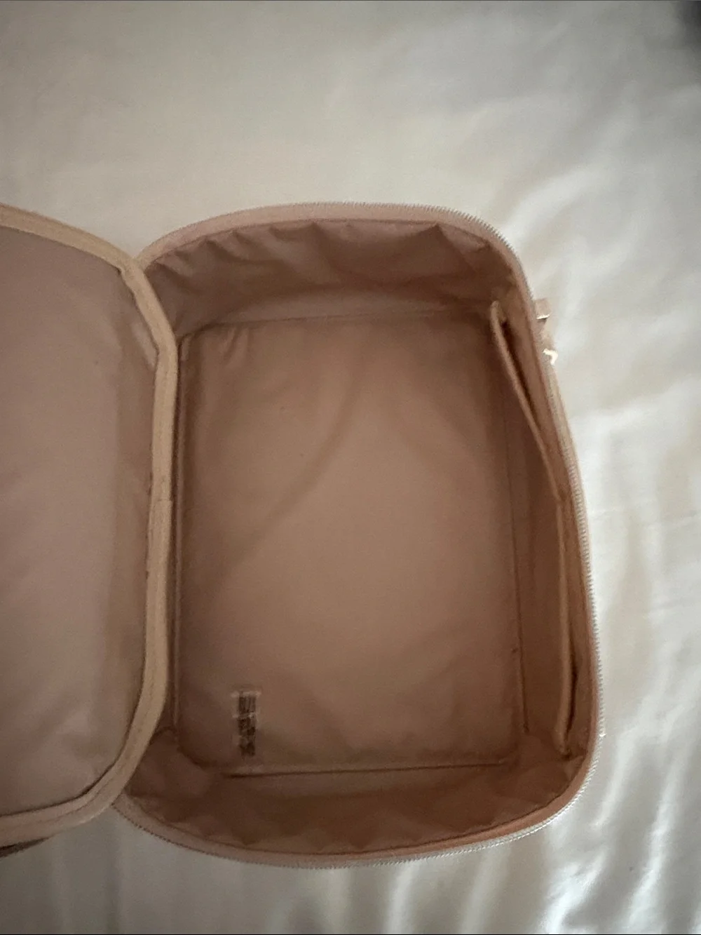 women’s Zip-Around Leather Organizer Bag in Beige